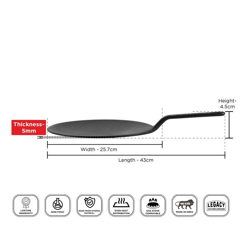 Vinod Forza Cast Iron Roti Tawa - 16 Inches media 8