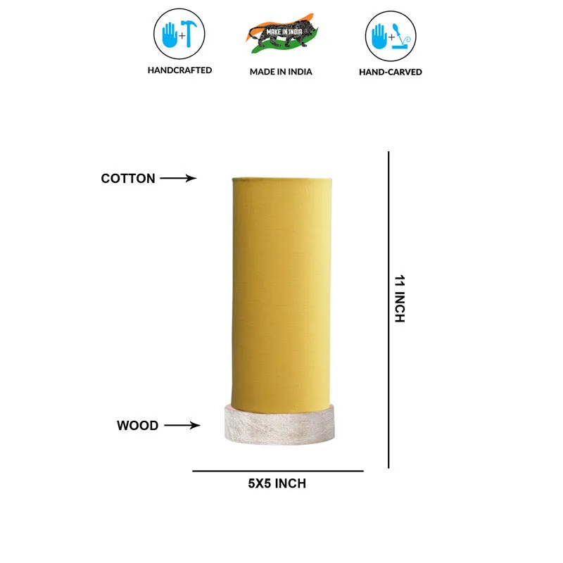 Ocra Tower Wooden Table Lamp - Yellow,White media 7