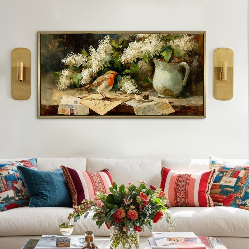 Sparrow Song Canvas Wall Painting With Frame