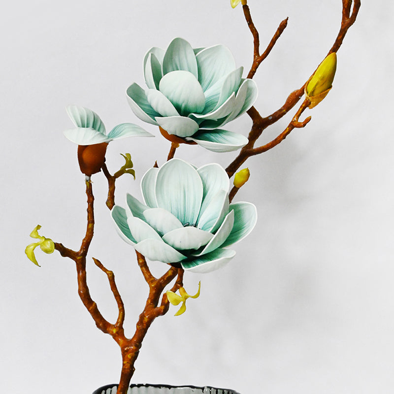 Artificial Magnolia Flower Stick - Blue media 3