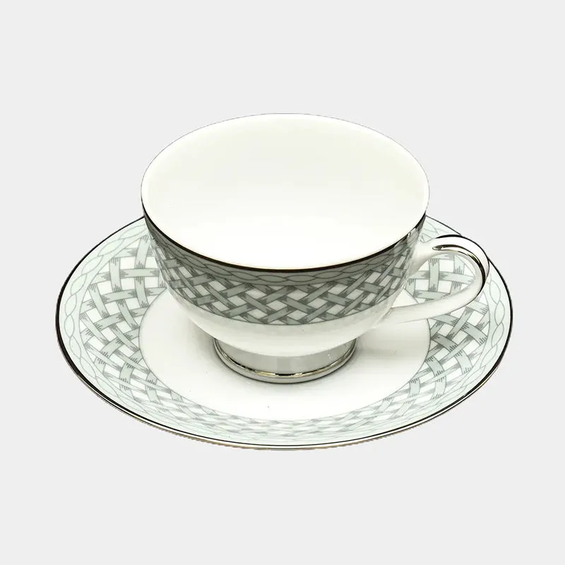 Valera 24k Gold Brushed Porcelain Tea Cup & Saucer (280 mL) - Set of Six media 4