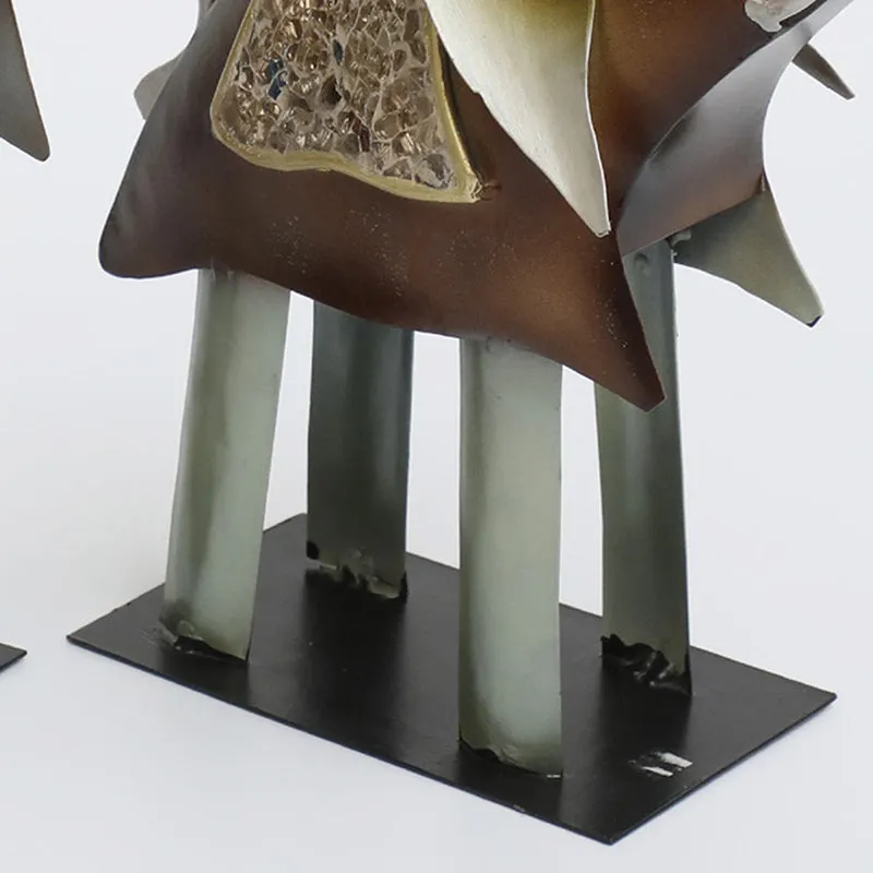 Twin Titans Metal Showpiece - Set Of Two media 3