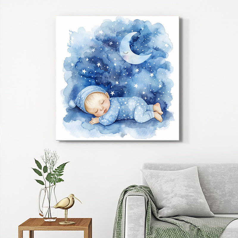 Little Cute Baby Sleeping Wall Painting