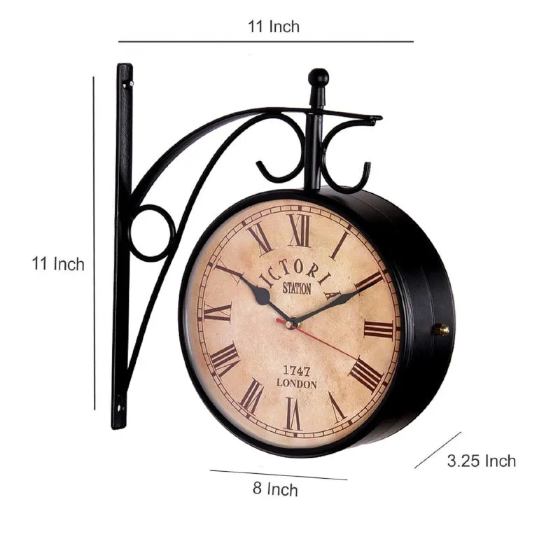 Forma Double Sided Roman Numeral Station Clock - Black & Off White media 5