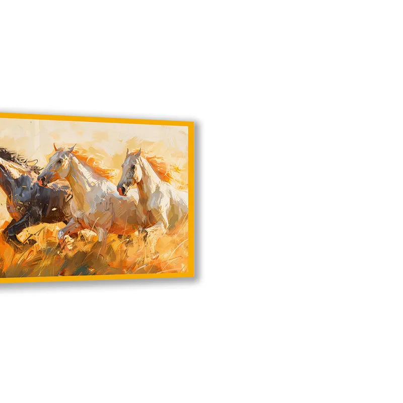Galloping Triad Wall Art with Gold Frame media 5