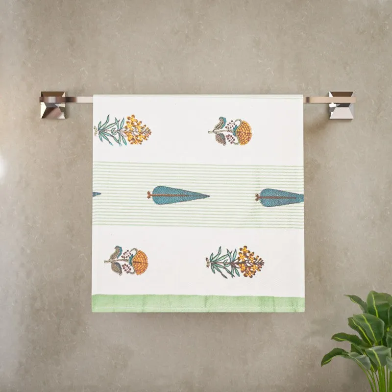 Jungle Fern Cotton Towels (Light Green) - Three Piece Set media 5