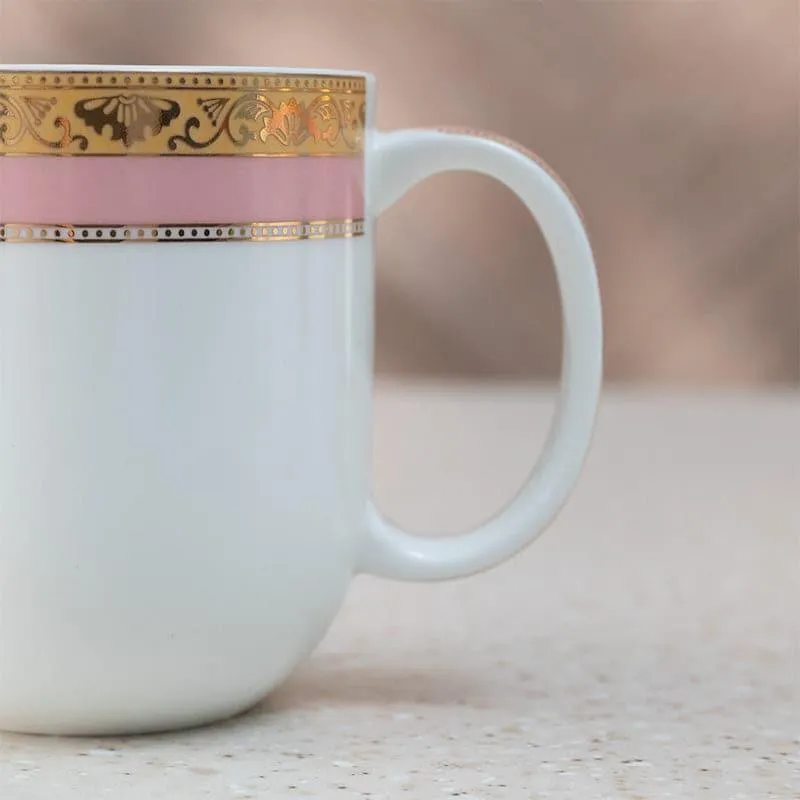 Rigva Porcelain Tea Cup (260 mL Each/Pink) - Set of Six media 3