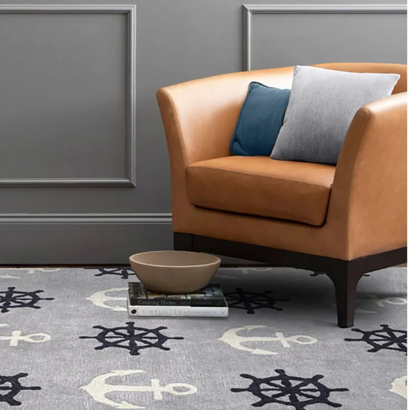 Anchors Hand Tufted Aweigh Kids Wool & Nylon Carpet - Blue media 4
