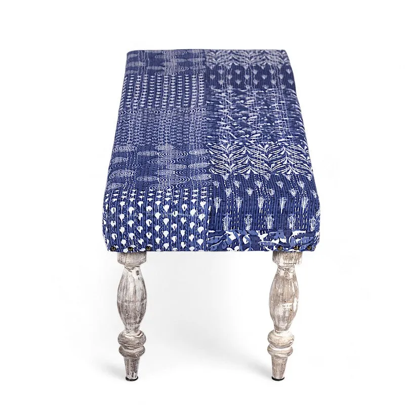 Brixo Sheesham Wooden Bench - Blue media 6