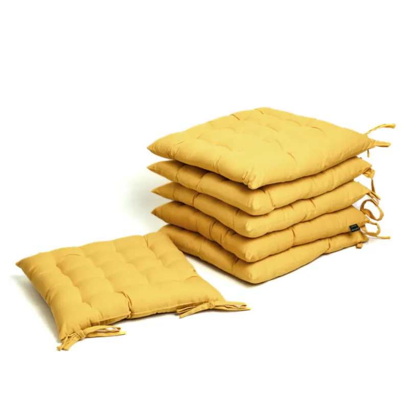Rowan Cotton Chair Pad (Mustard Yellow) - Set Of Six media 4