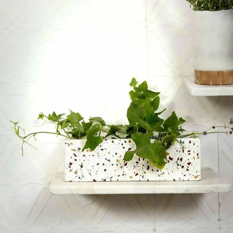 Rectangle Terrazzo Hand Crafted Marble Planter media 3