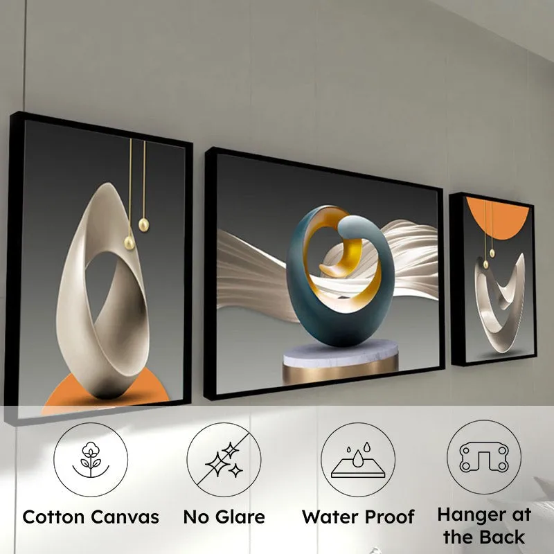 Gia Canvas Wall Art With Frame - Set Of Three media 6