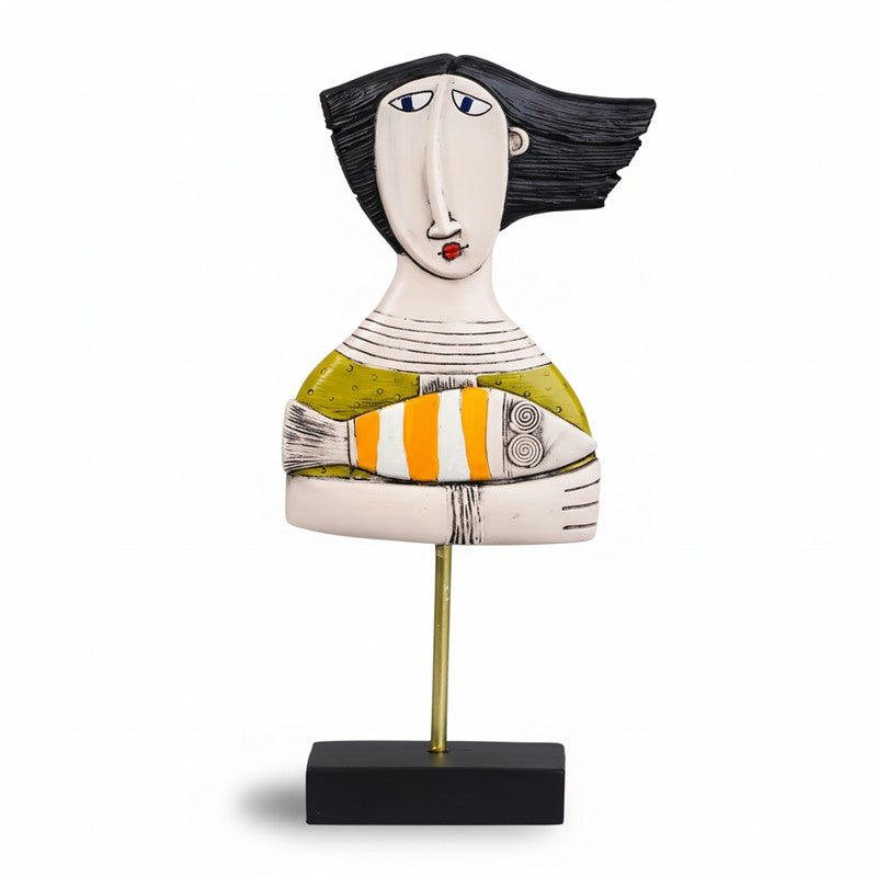 MuseBlock Modern Face Sculpture Showpieces - Multicolor media 4