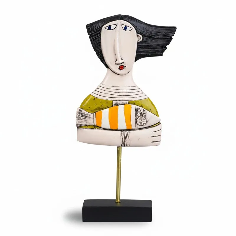 MuseBlock Modern Face Sculpture Showpieces - Multicolor media 4