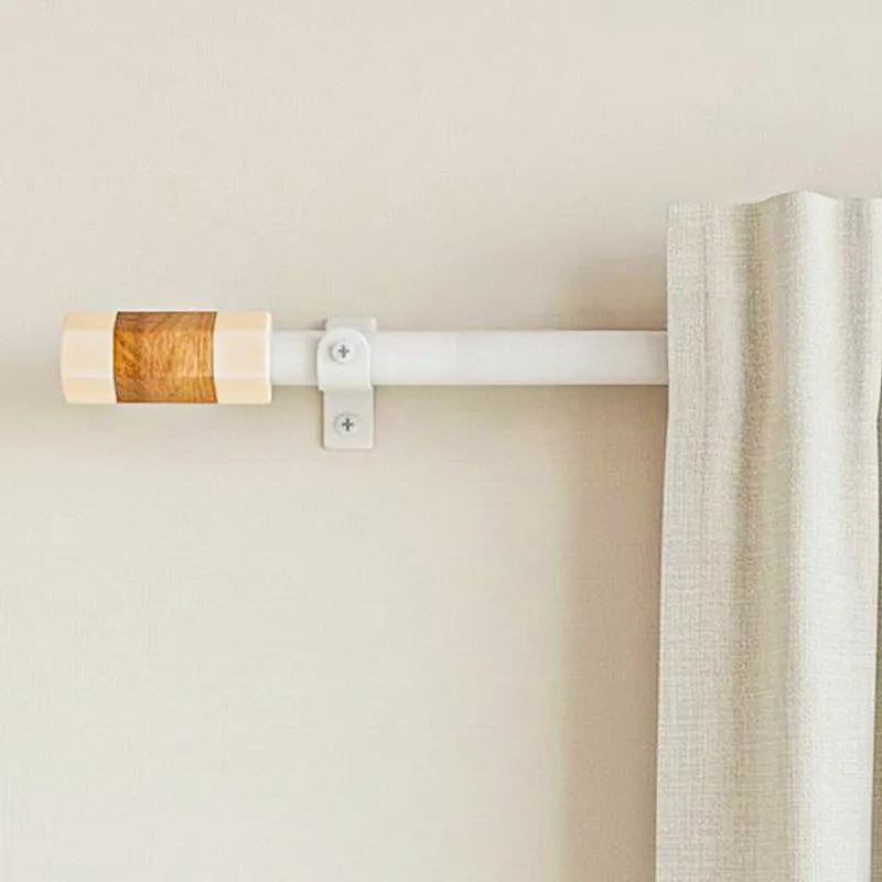 Opaline Extendable 1" Single Curtain Rods With Round Finial & Brackets media 1