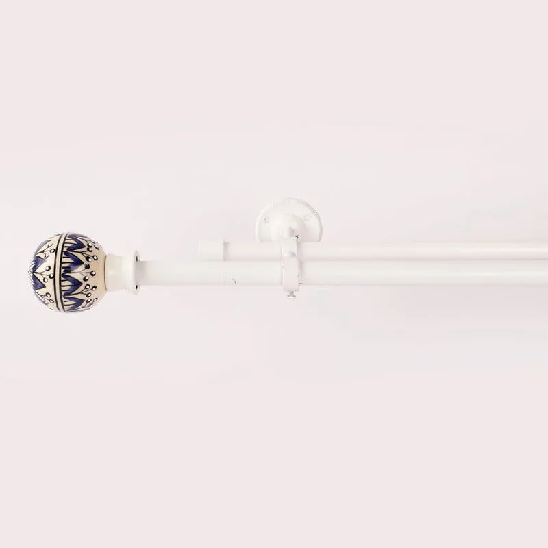 Cirrus Duo Extendable 1" Double Curtain Rod With Round Finial & Brackets media 3