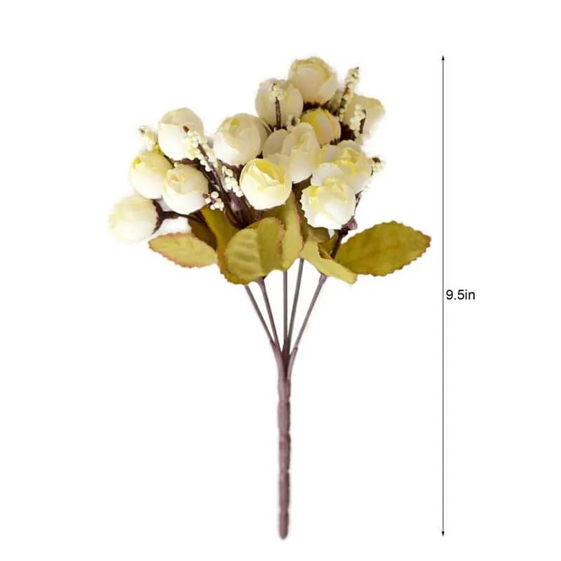 Faux Rose Floral Stick - Ivory media 5
