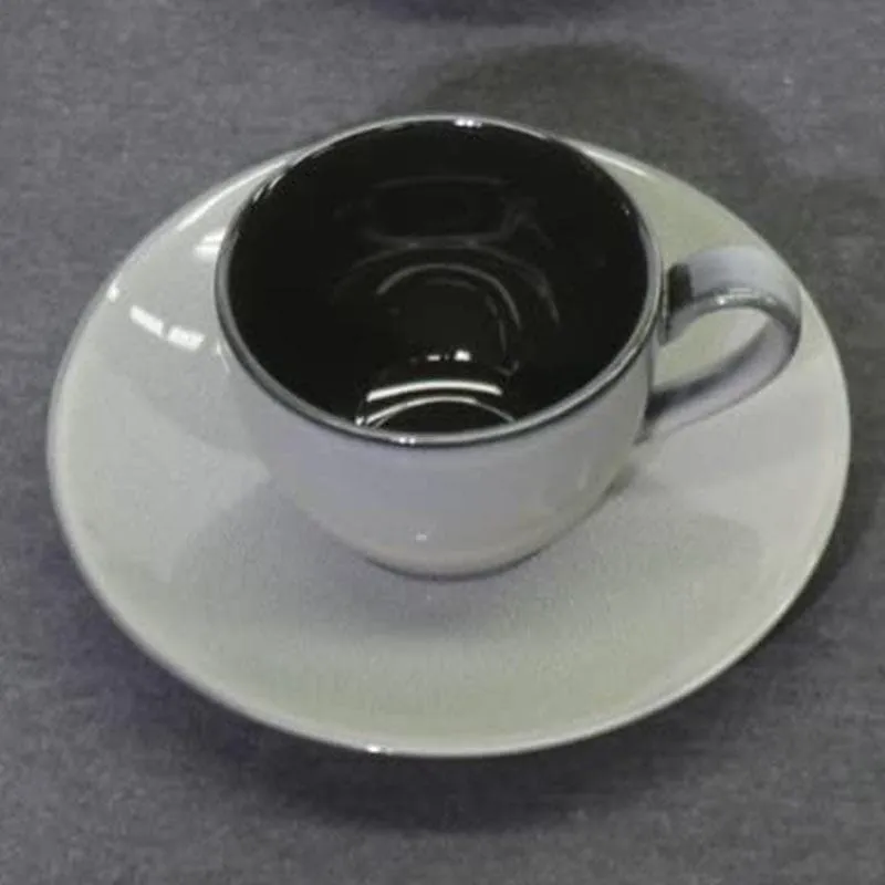 Midnight Grey Cup Saucer -Set of Six media 1