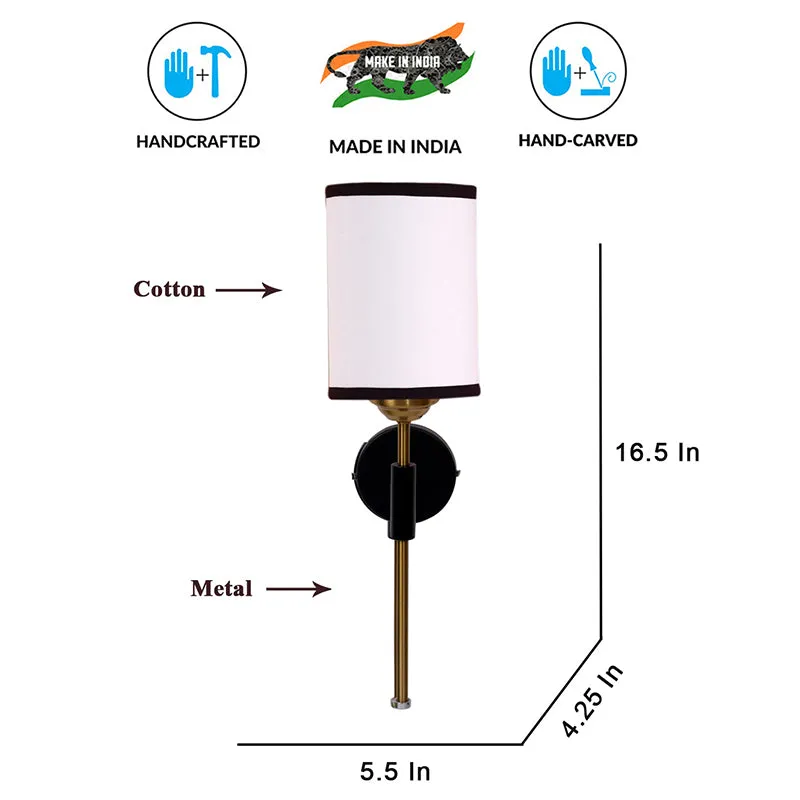 Beryll Edge Cylindrical Steel & Cotton Wall Lamp media 6