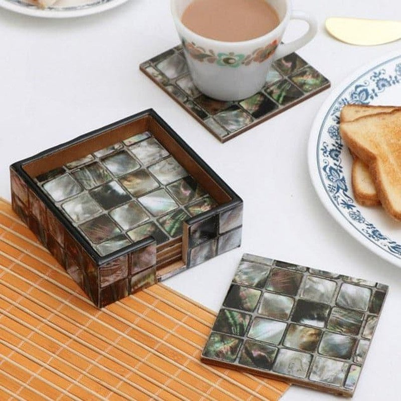 Igna Checkekered Coaster - Set Of Six