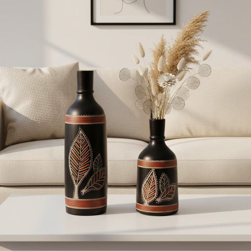 Rufaro Tribal Terracotta Vase - Set Of Two