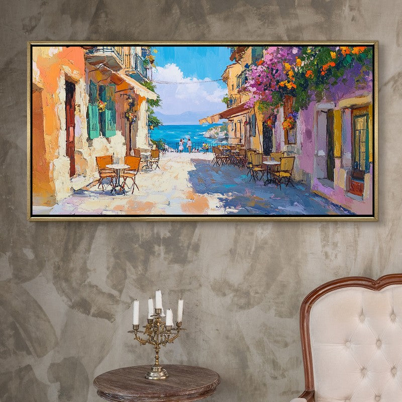 Refined Shores Canvas Wall Painting With Frame
