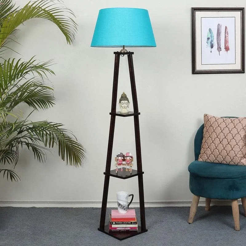 Camella Floor Lamp With Shelf - Teal media 3