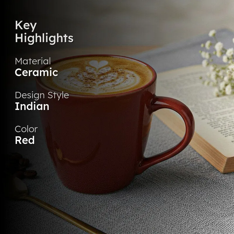 Karvaa Ceramic Coffee Mug (Red) - 350 mL media 2