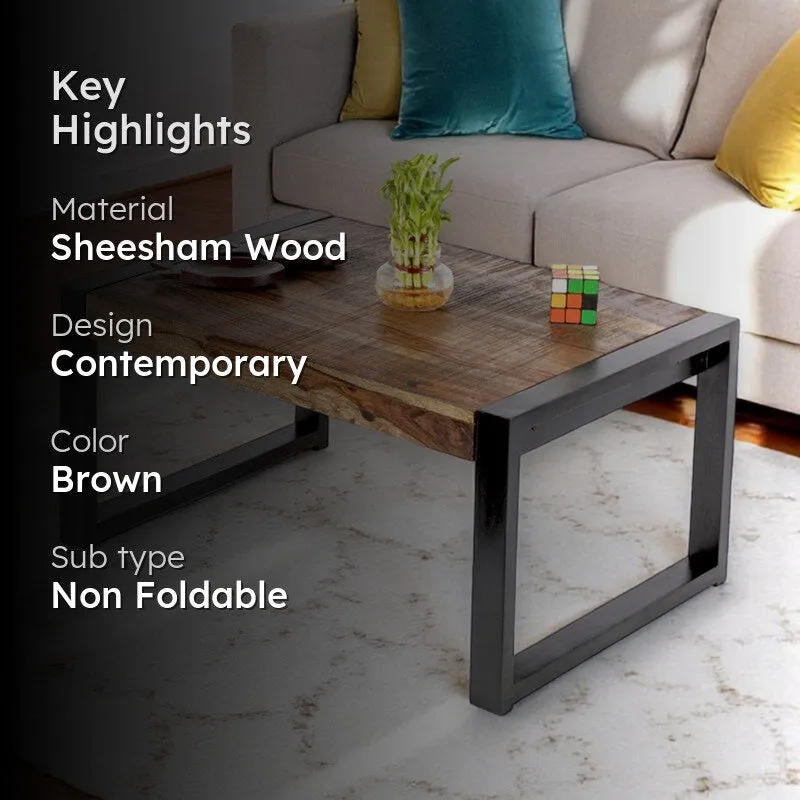Zavex Sheesham Wooden Center Table - Brown media 2