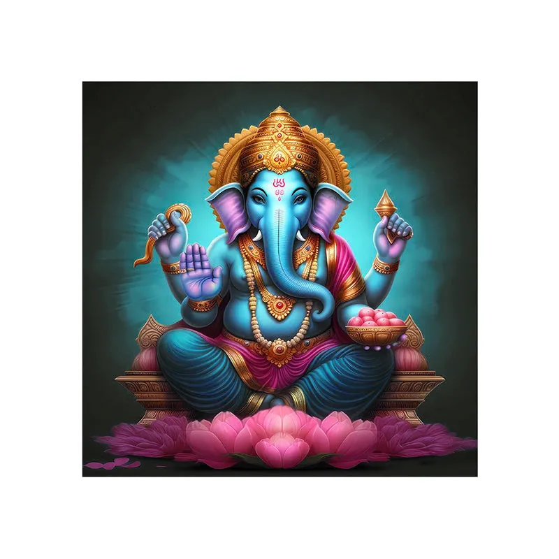 Lord Ganesha Poly Canvas Wall Painting media 5