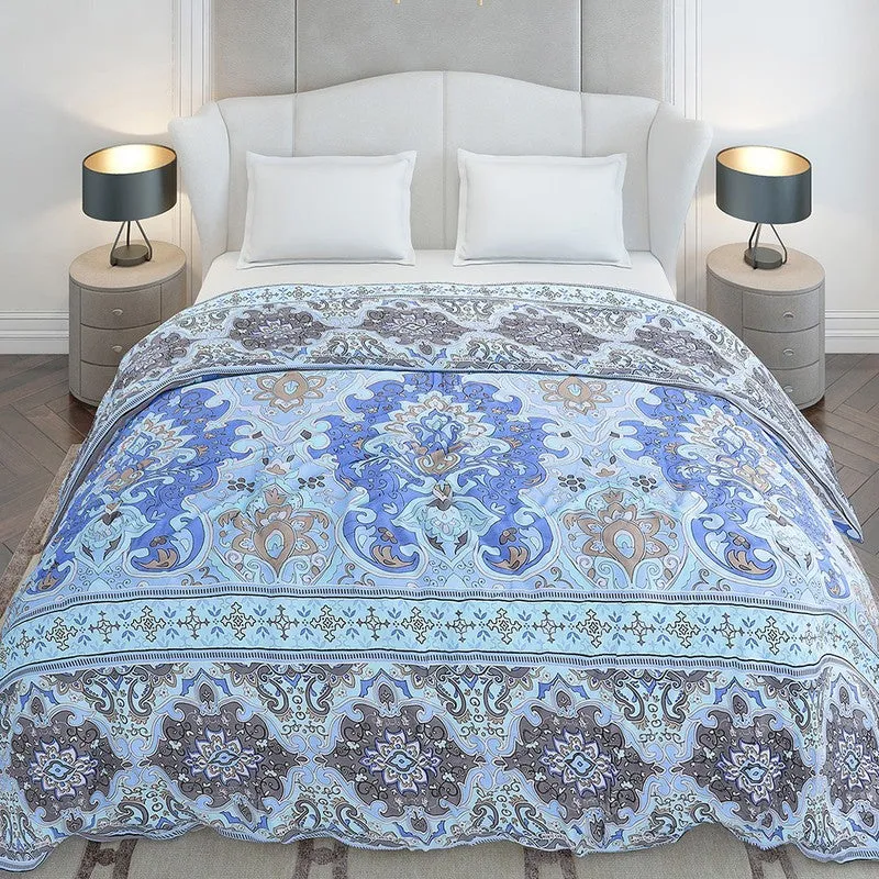 Monte Carlo Prismpath Ethnic Print Polyester Duvet Covers (Blue) - 210 GSM media 3
