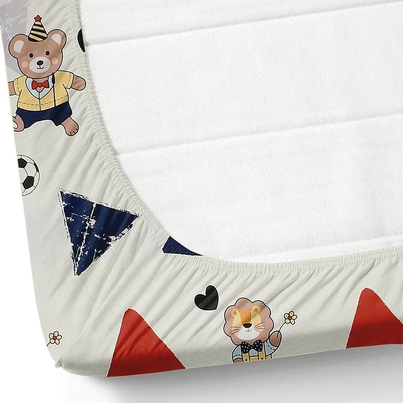 Teddy Geometry Kids Microfiber Bedsheet - 150 GSM media 6