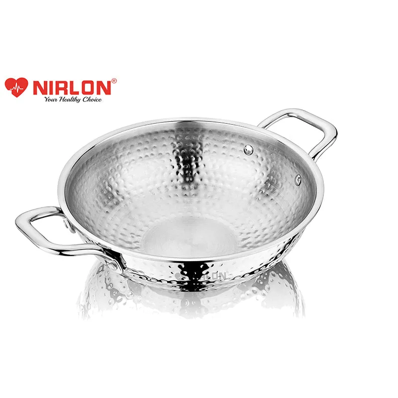 Nirlon Hammered Kadhai With Lid - 1500 mL/8 Inches media 4