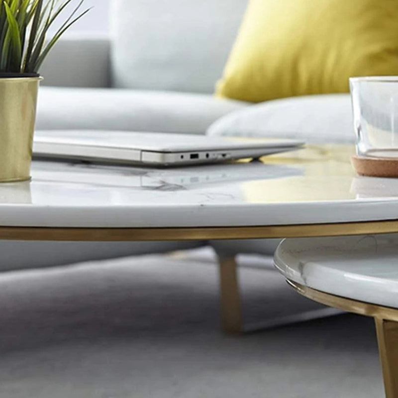 Quantum Edge Accent Table with Marble Top - Set Of Two media 4