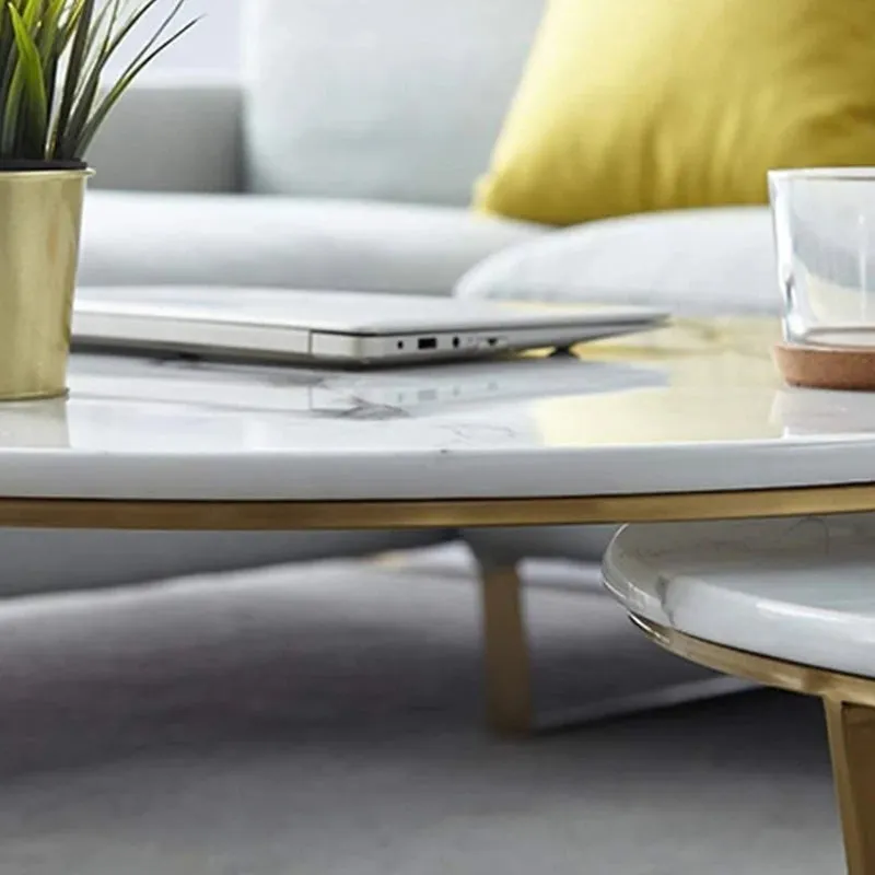 Quantum Edge Accent Table with Marble Top - Set Of Two media 4