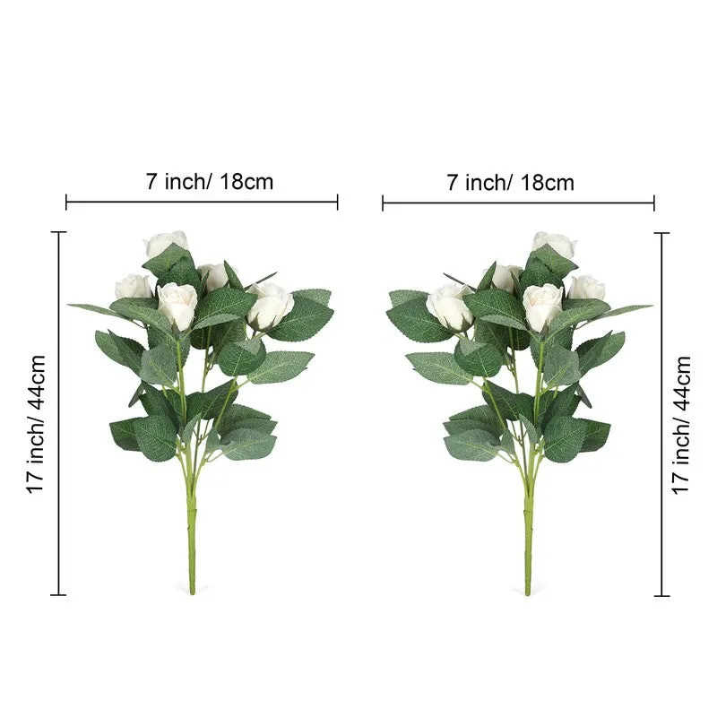 Artificial White Rose Sticks - Set Of Two media 7