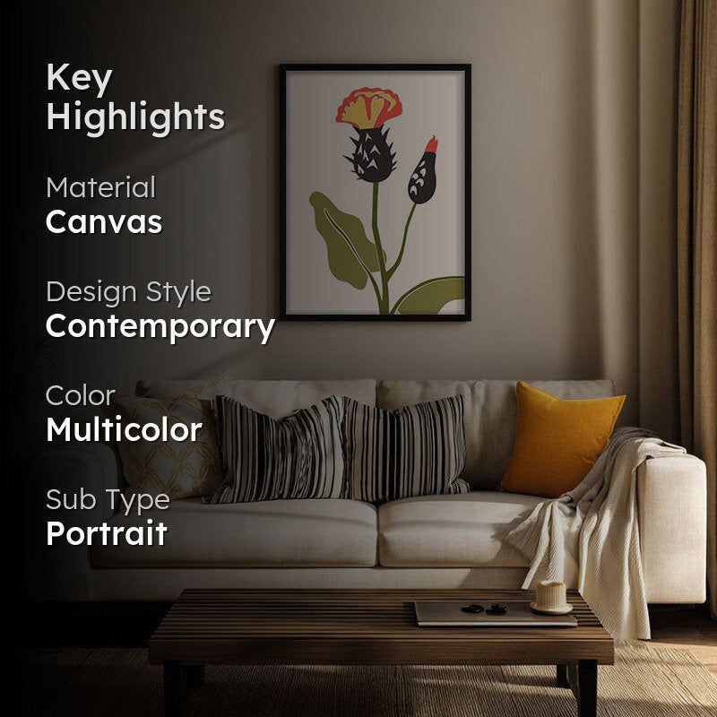 Floral Symphony Archival Canvas Wall Art - Black Frame media 2