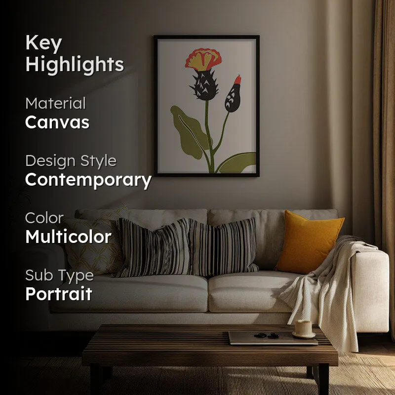 Floral Symphony Archival Canvas Wall Art - Black Frame media 2