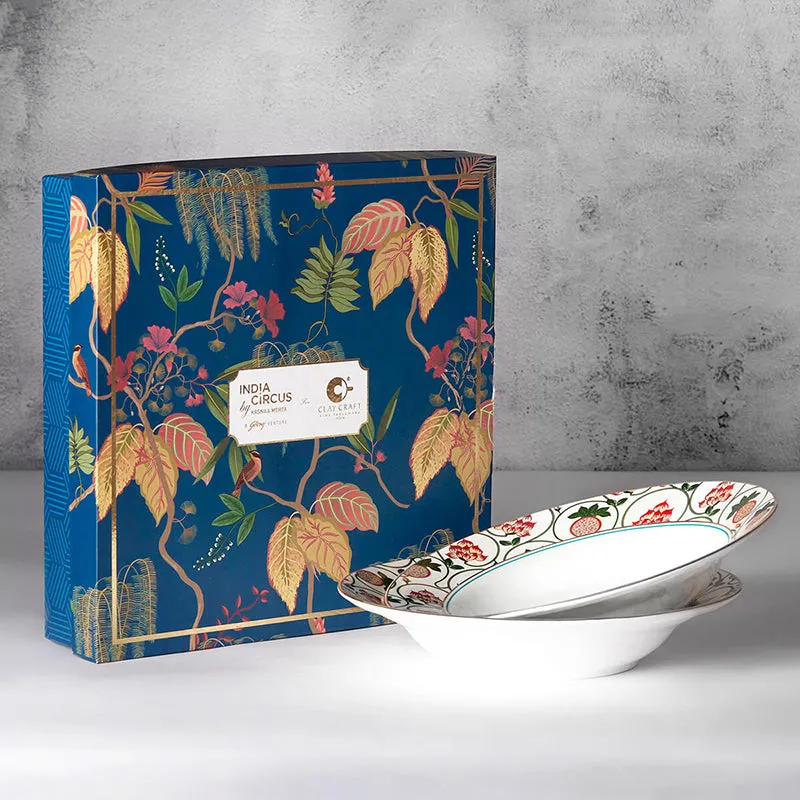India Circus Fleurella Bone China Pasta Plate - Set Of Two media 1