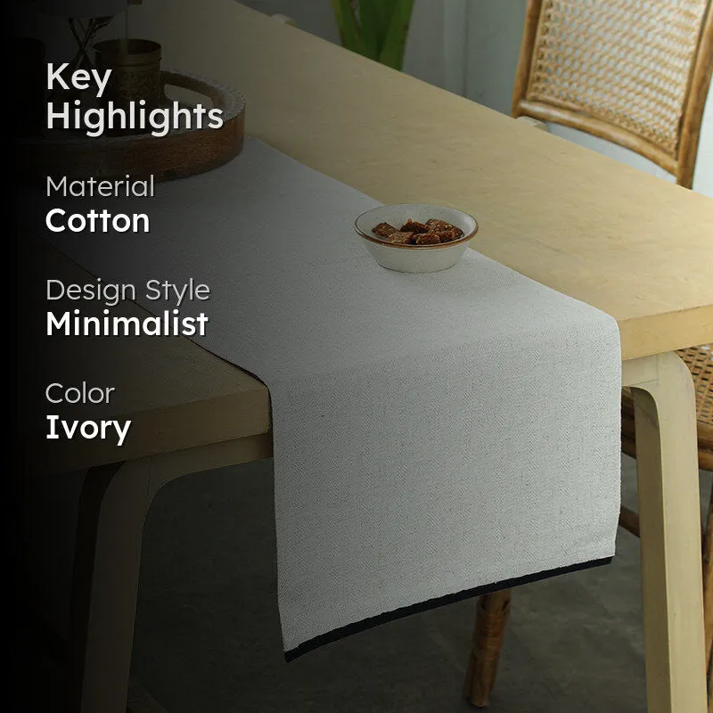 Willow White Cotton Table Runner media 2