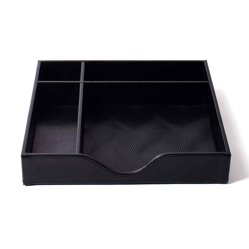 Veltrix Cube Faux Leather Desk Organiser - Black media 8