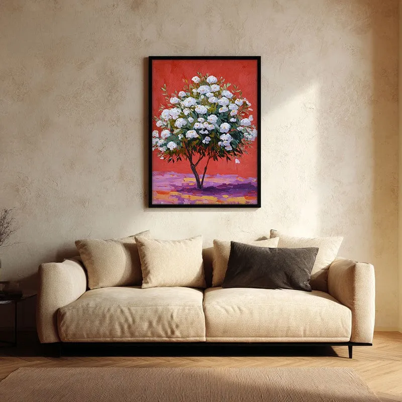 The Silent Orchard Canvas Wall Painting - Black Frame media 1