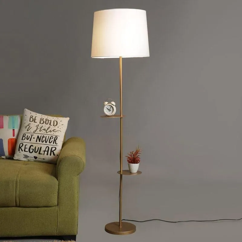 Rothnia Gold Floor Lamp With Shelf media 3