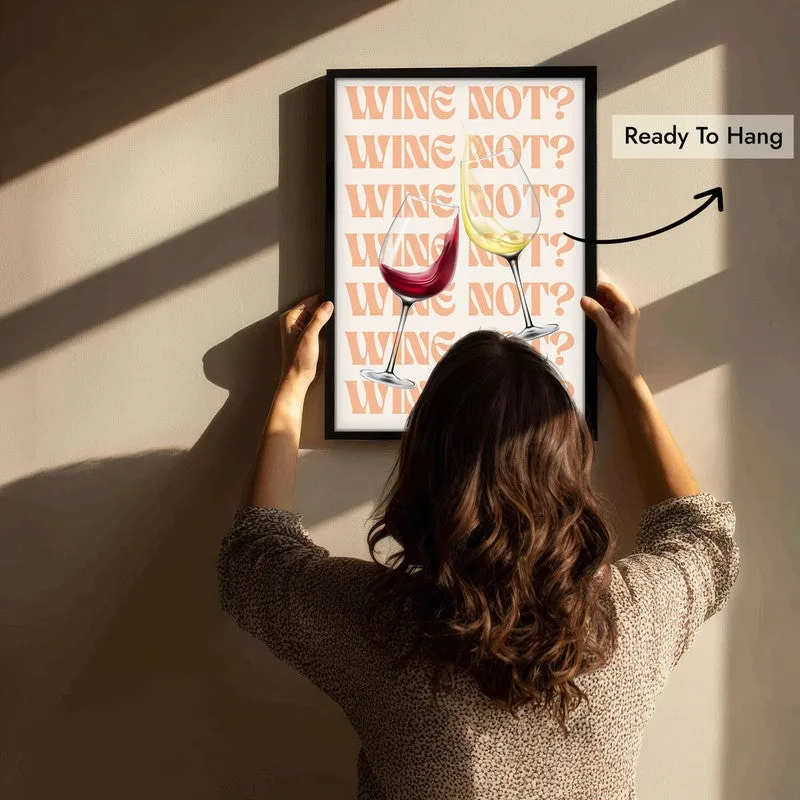 Wine Not Archival Canvas Wall Art - Black media 6