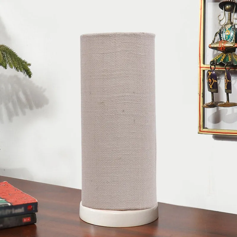 Esto Tower Wooden Table Lamp With Jute Shade - Grey,White media 3