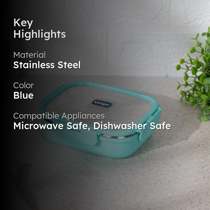 Vaults Microwave Safe Lunch Box (Blue) - 575 mL media 2
