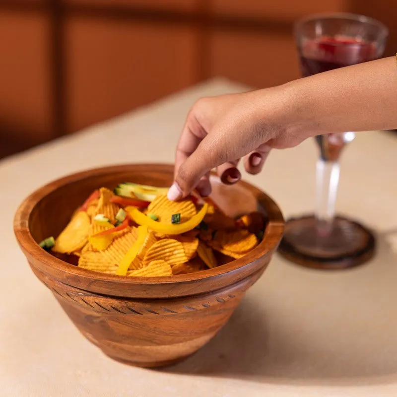 Handcrafted Wood Mixing Bowl - 1600 mL media 4