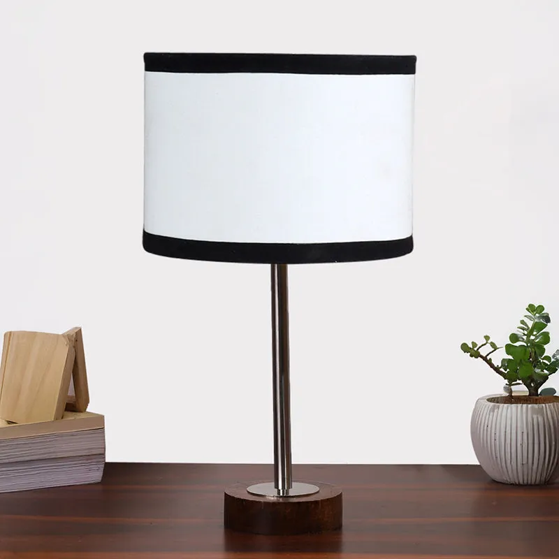 Cotin I Stripe Rodin Wooden Table Lamp - White,Silver,Brown media 3