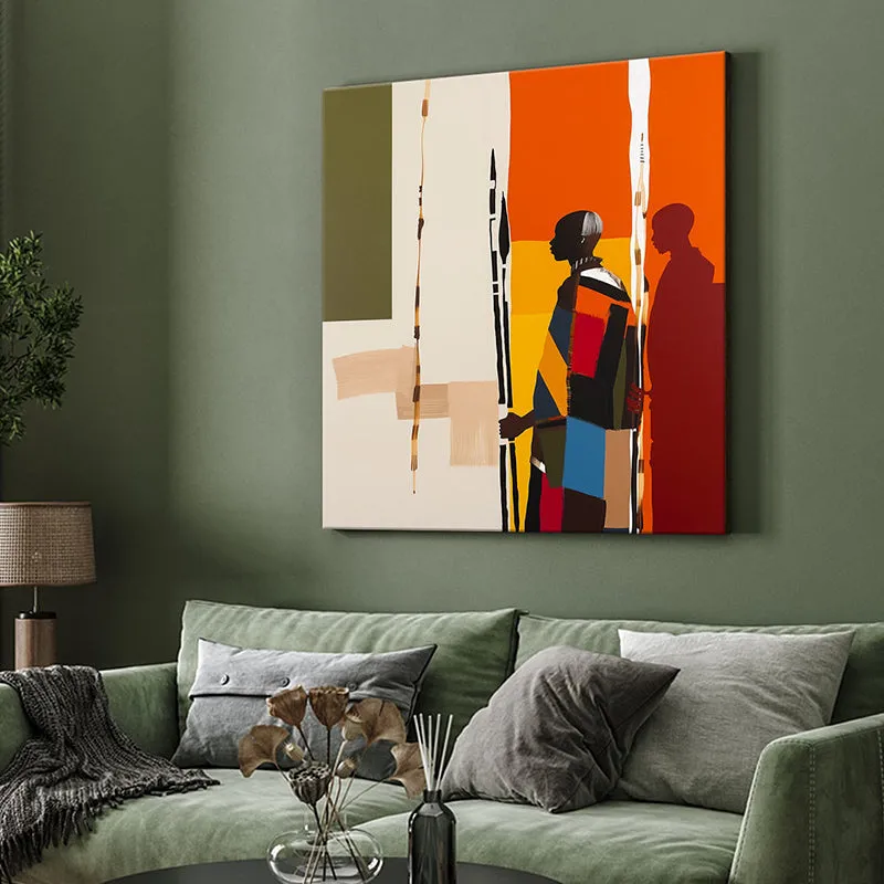 Gandhi Followers Poly Canvas Wall Painting media 4