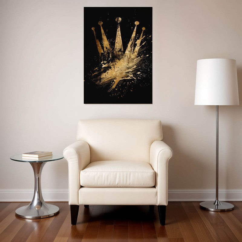 Golden Crown Splash Wall Poster